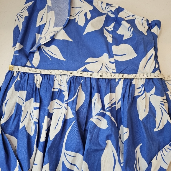 J. Crew Blue Floral One Shoulder Midi Dress Women's Size 12 NWT - Picture 2 of 13
